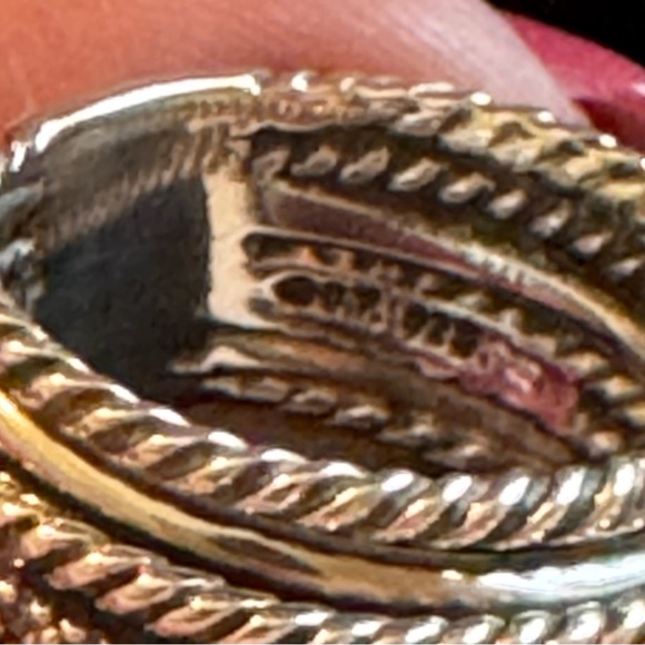 David Yurman Silver twisted crossover with diamonds. 12 mm - Picture 11 of 11